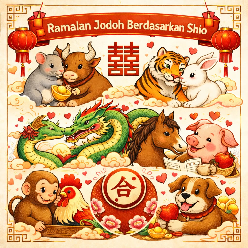 Ilustrasi ramalan jodoh berdasarkan shio