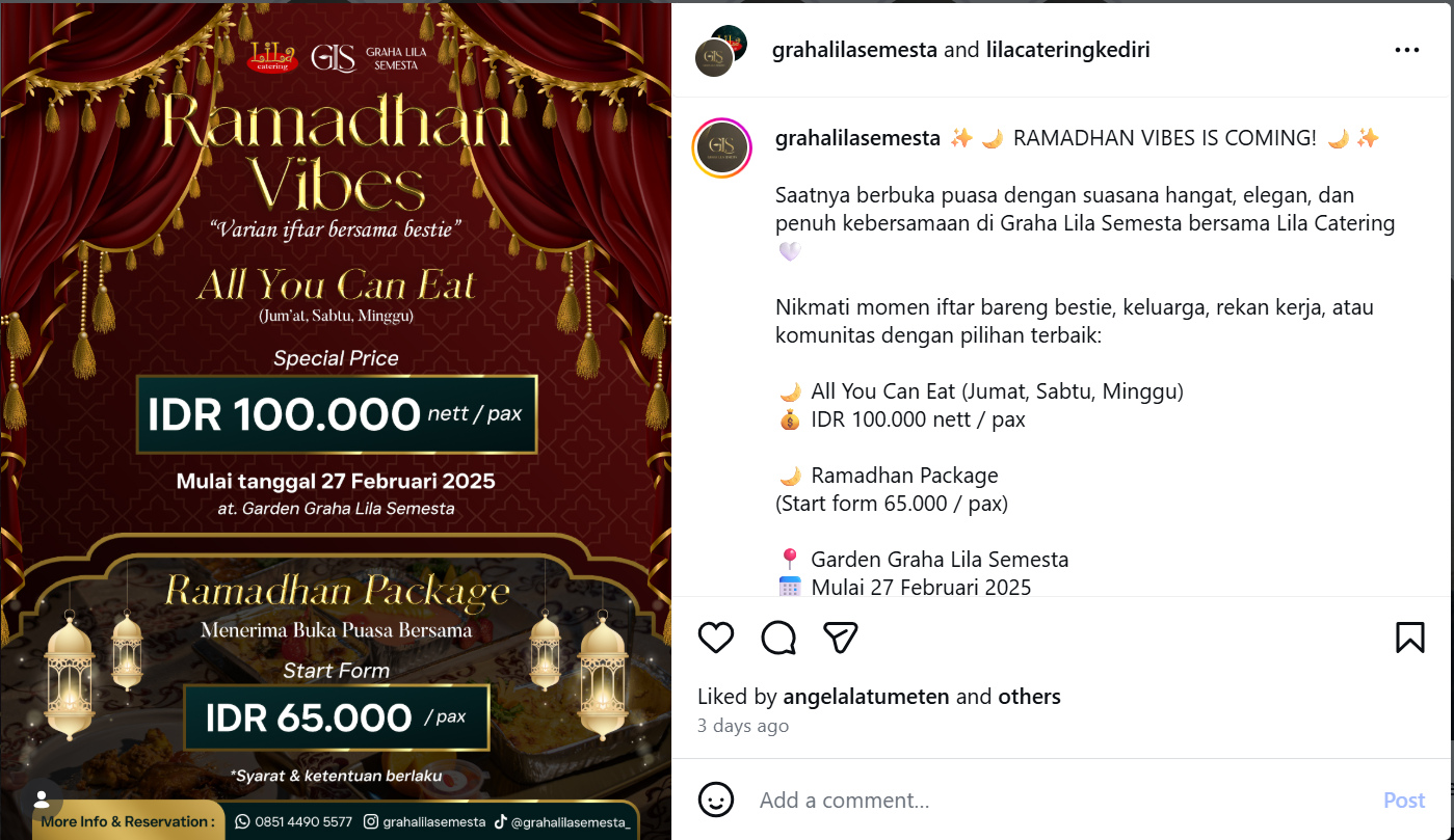 Paket Menu Graha Lila Semesta