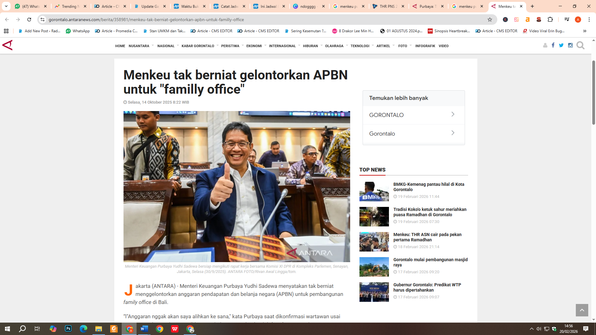 Menteri Keuangan Purbaya 