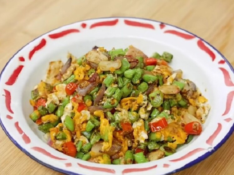 telur buncis oseng bawang