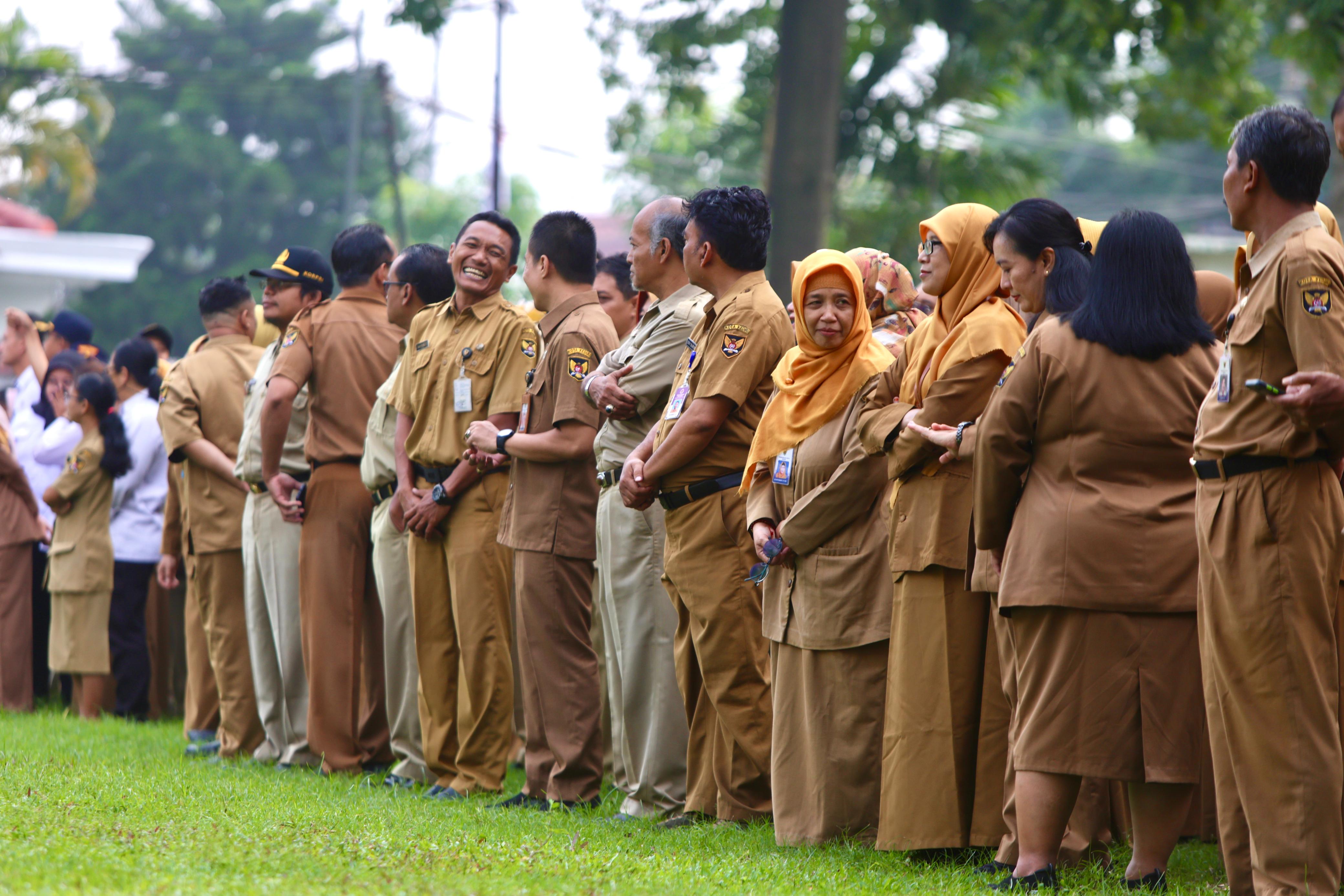Ilustrasi ASN Kota Kediri ketika mengikuti apel di halaman Balai Kota Kediri pada Maret 2025 lalu.