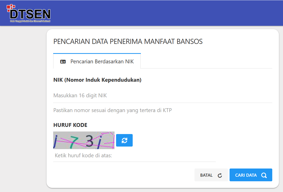 Cek Bansos dan Desil Bansos melalui Website