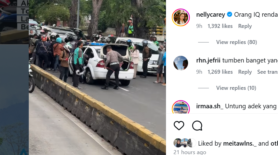 Pengejaran Pengendara Mobil Toyota Calya oleh Polisi (Instagram/@amq_nml)