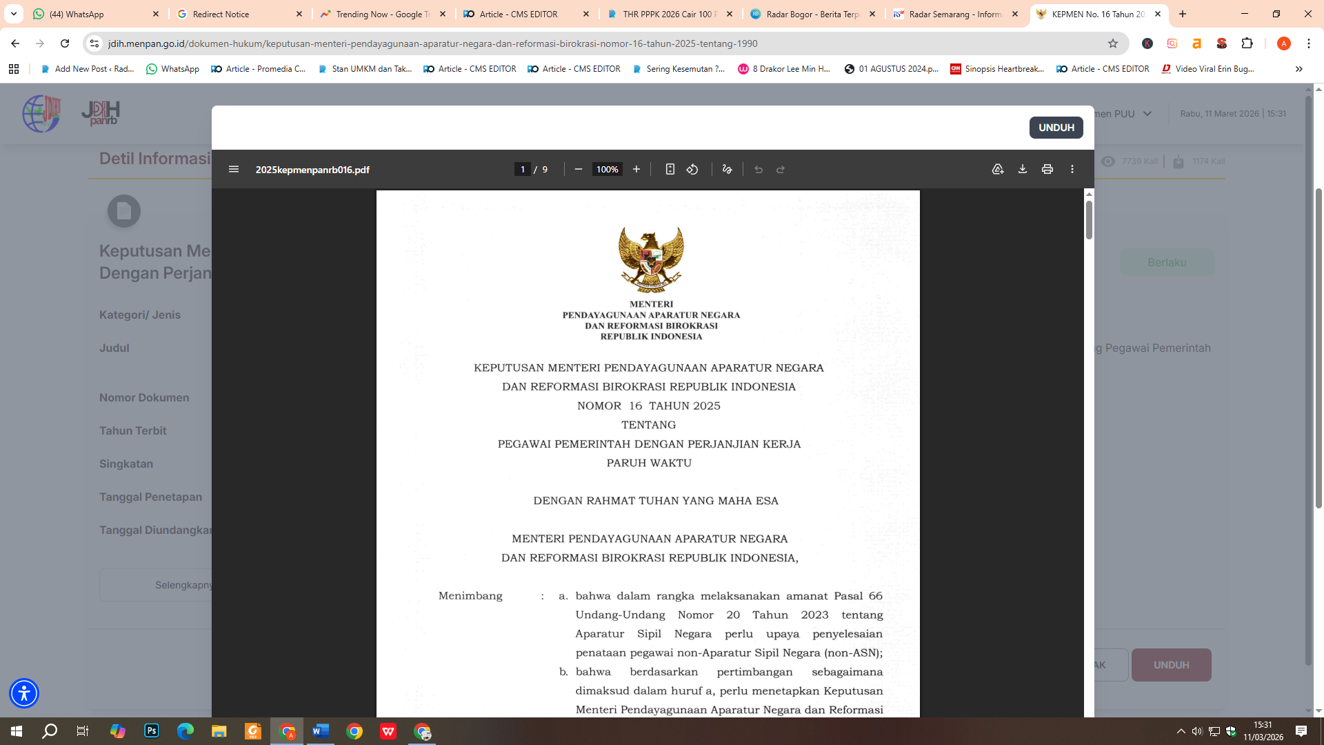 Keputusan Menpan RB Nomor 16 soal gaji PPPK Paruh waktu