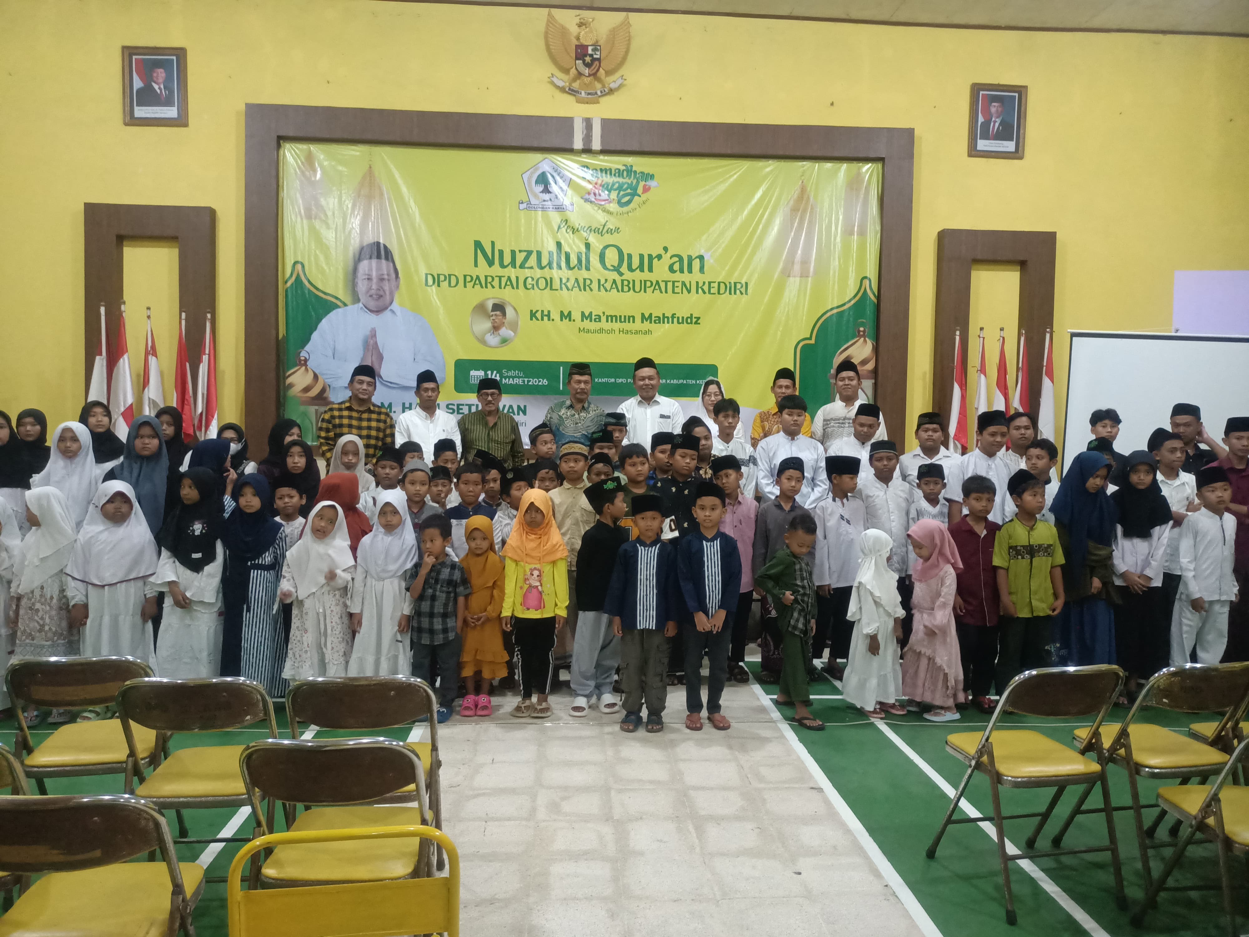 DPD Partai Golkar Kabupaten Kediri dalam kegiatan peringatan Nuzulul Quran, Sabtu (14/3).