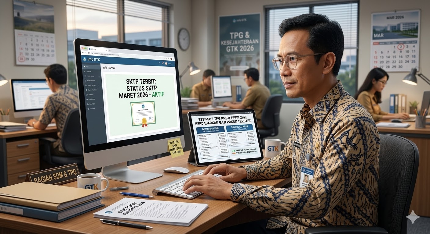 SKTP Maret Terbit di Info GTK! Segini Besaran TPG PNS dan PPPK 2026 Sesuai Gaji Pokok Terbaru