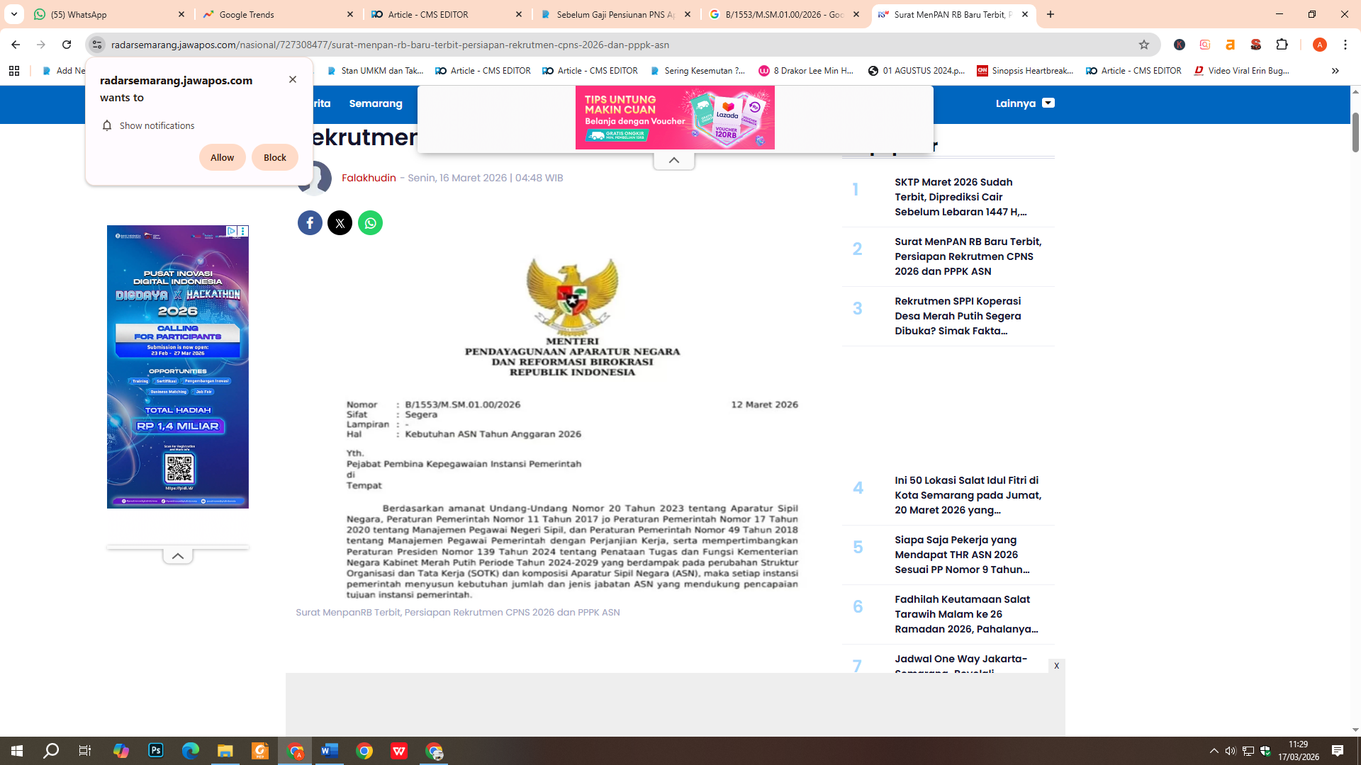 Surat MenpanRB B/1553/M.SM.01.00/2026