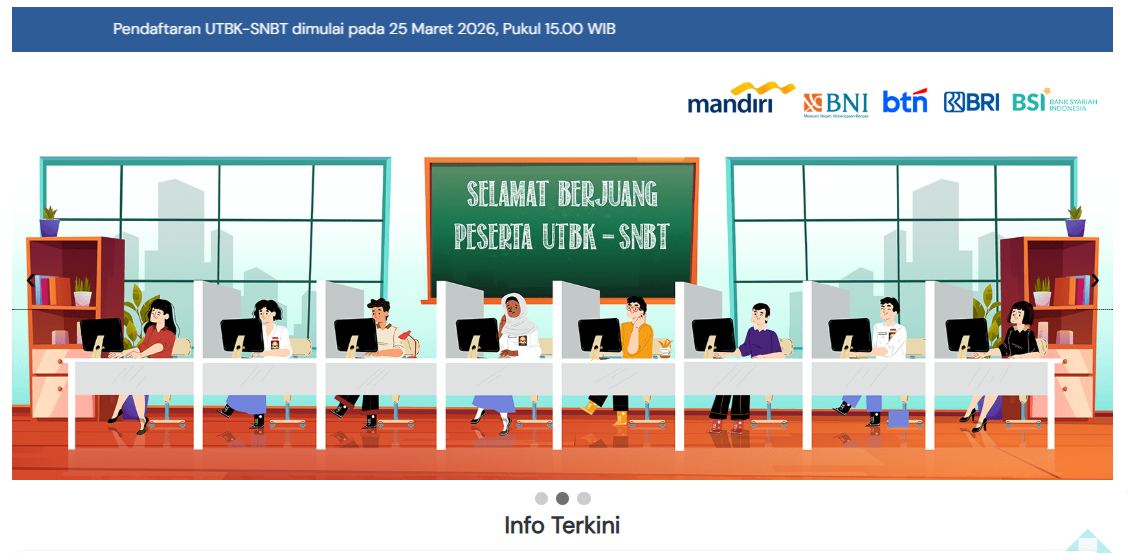 UTBK-SNBT resmi dibuka 25 Maret 2026 pukul 15.00 WIB