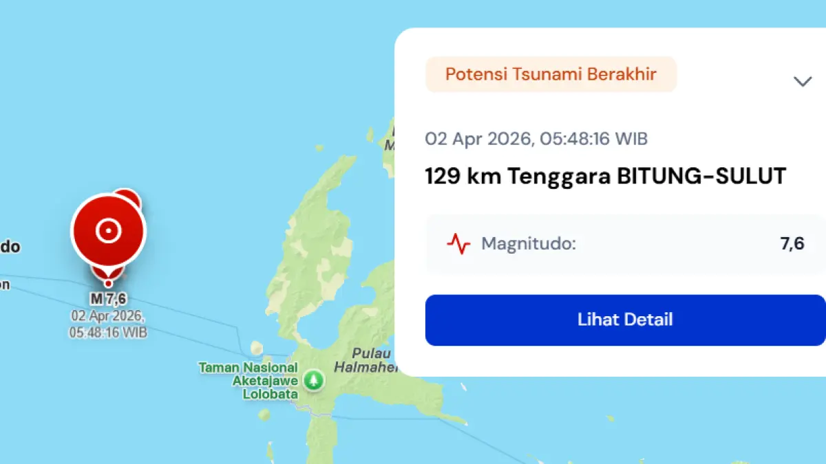BMKG Menyatakan Potensi Tsunami Berakhir