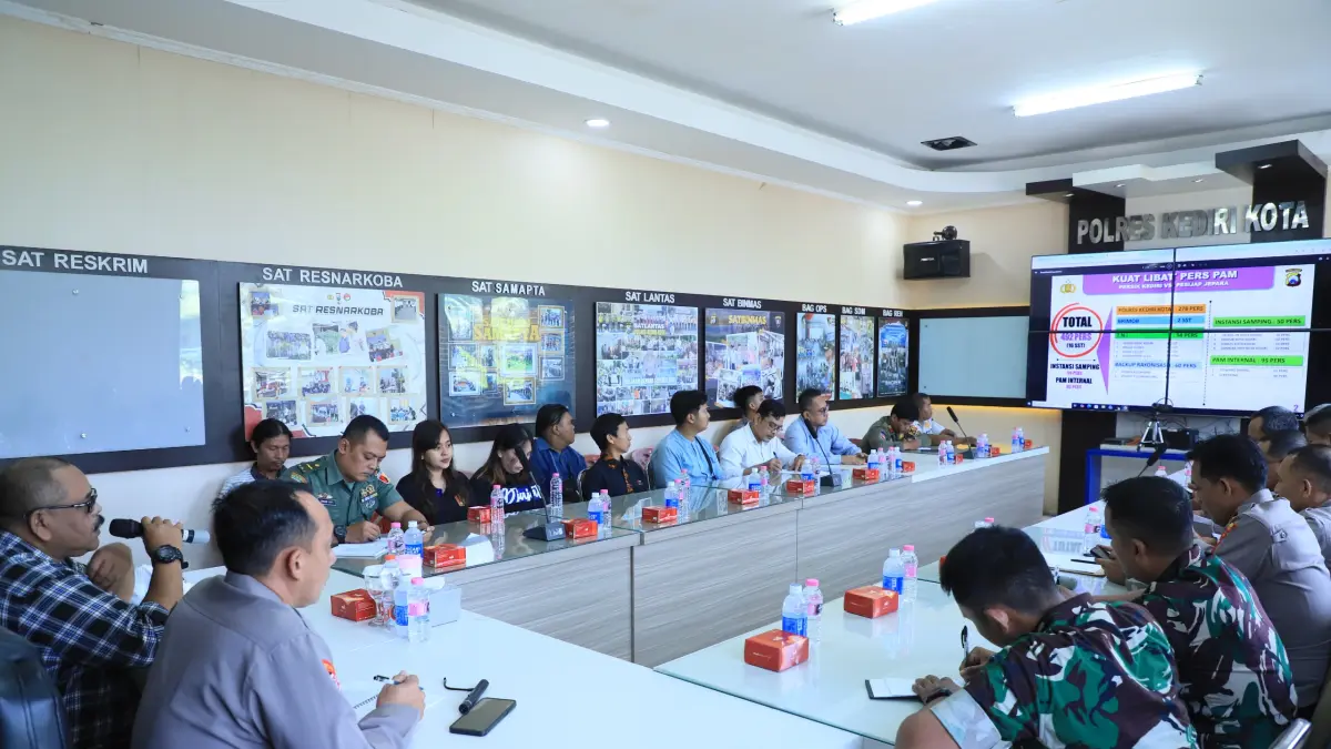 Rapat koordinasi (rakor) pertandingan Persik Kediri vs Persijap Jepara.