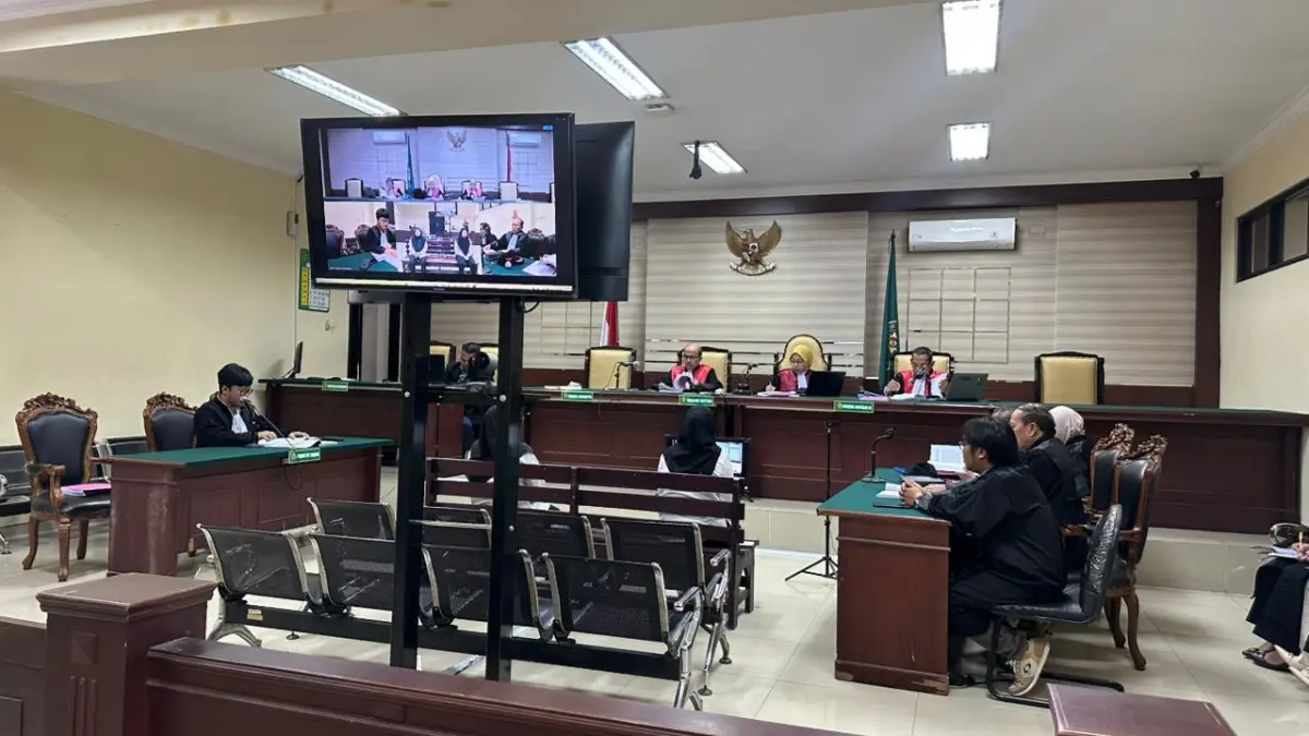 Suasana sidang tuntutan kasus kredit fiktif BRI Kras di PN Tipikor Surabaya