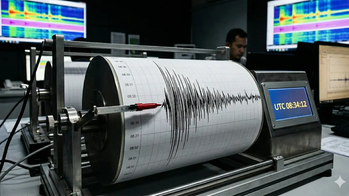 Ilustrasi Gempa Terdeteksi Seismograf 