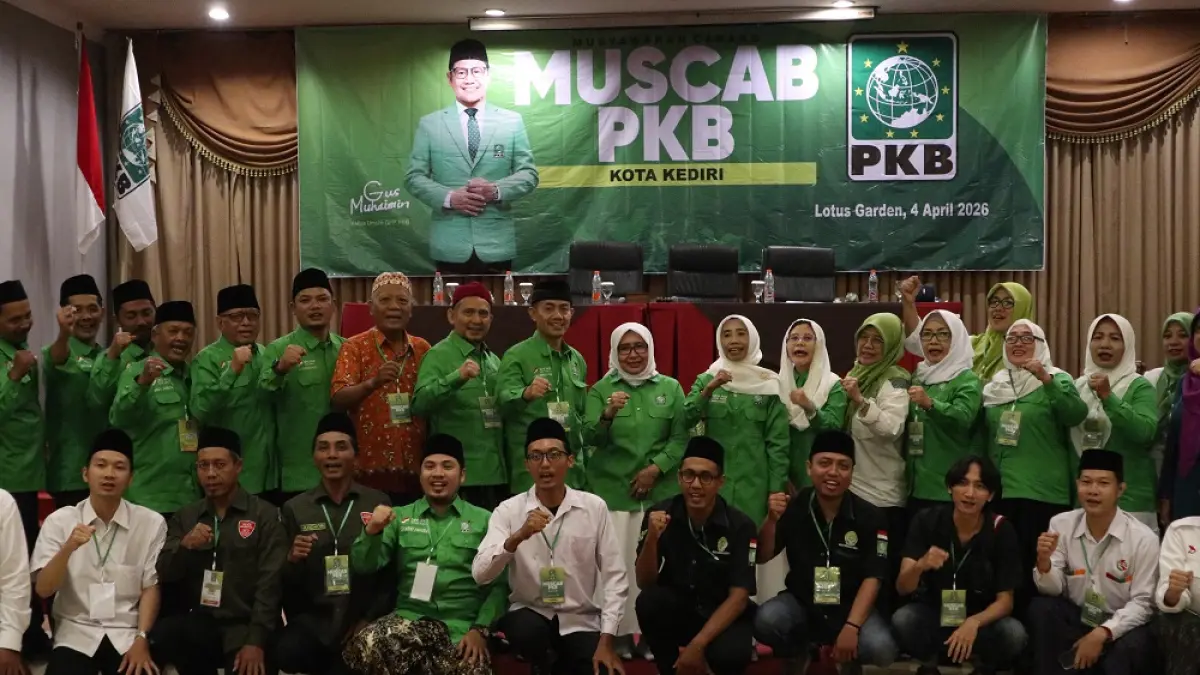 Kader dan simpatisan PKB Kota Kediri saat menghadiri Musyawarah Cabang (Muscab) PKB di salah satu hotel Kota Kediri, Sabtu (4/4). (Foto: Ayu Isma)