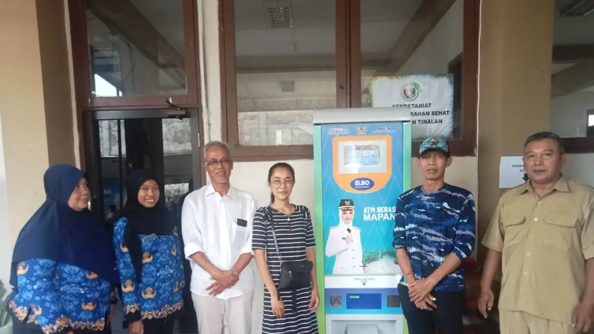 KEMBALI BERGULIR: Pemerintah Kelurahan Tinalan, Pesantren menyiapkan ATM Beras yang mulai Kamis (16/4) besok akan digunakan untuk mencairkan bantuan kepada masyarakat.