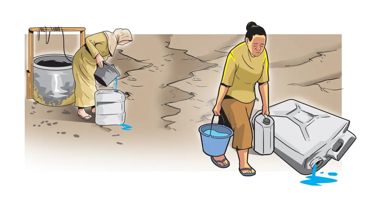Ilustrasi bencana kekeringan. (Ilustrator: Afrizal)