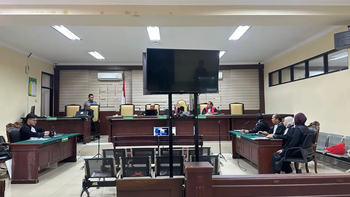Suasana sidang kasus dugaan kredit fiktif di salah satu bank BUMN Unit Kras.