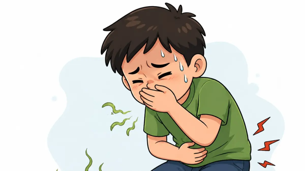 Ilustrasi bocah sakit perut diduga akibat keracunan.