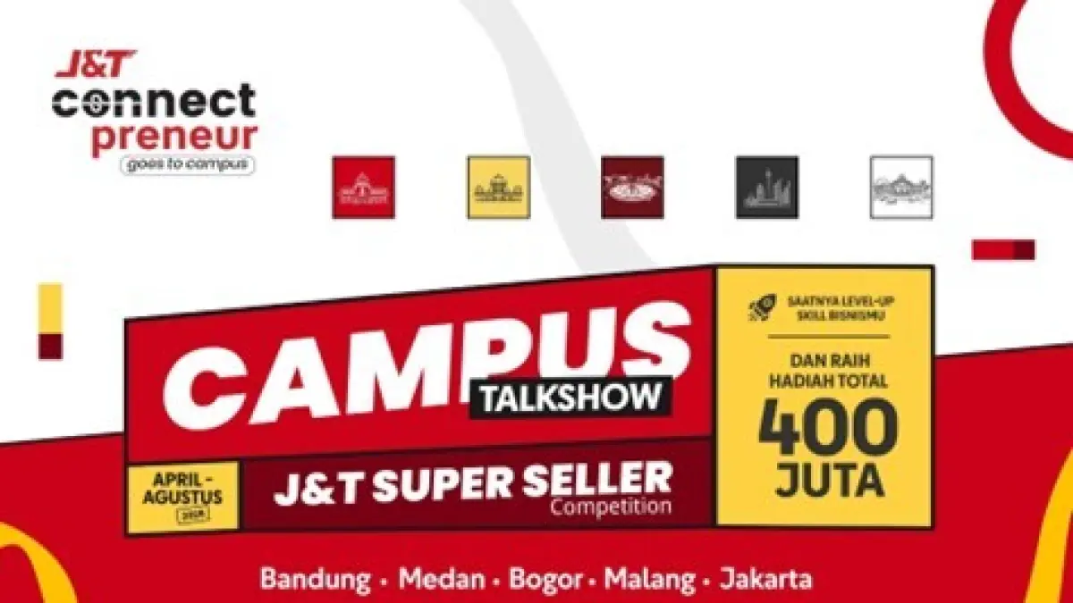 J&T Connect Preneur Goes to Campus memiliki dua sub program utama, yaitu Campus Talk Show dan kompetisi inkubasi J&T Super Seller. (foto: Dok. JnT)