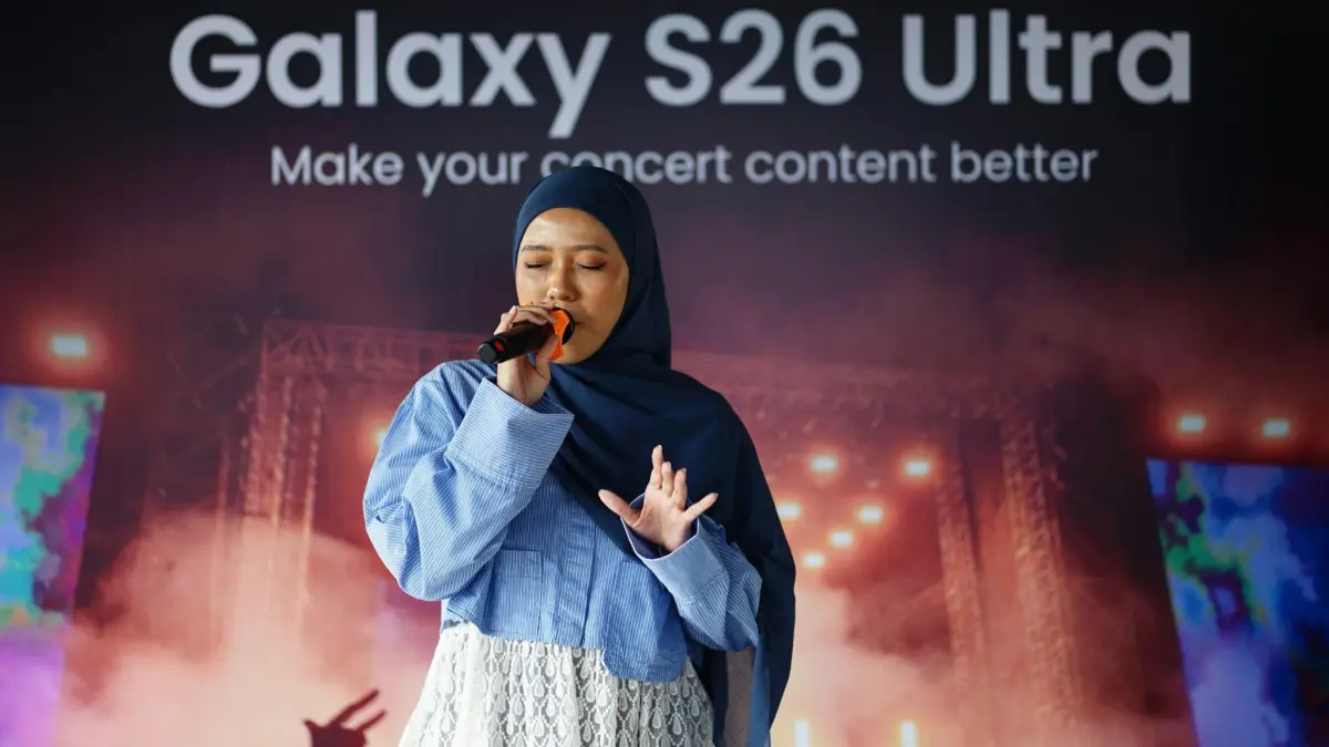 Mencoba Galaxy S26 Ultra Nightography Video dan Horizontal Lock untuk hasil video konser yang tajam dan stabil (dokumentasi oleh tim Kompas). (foto: Dok. Samsung)