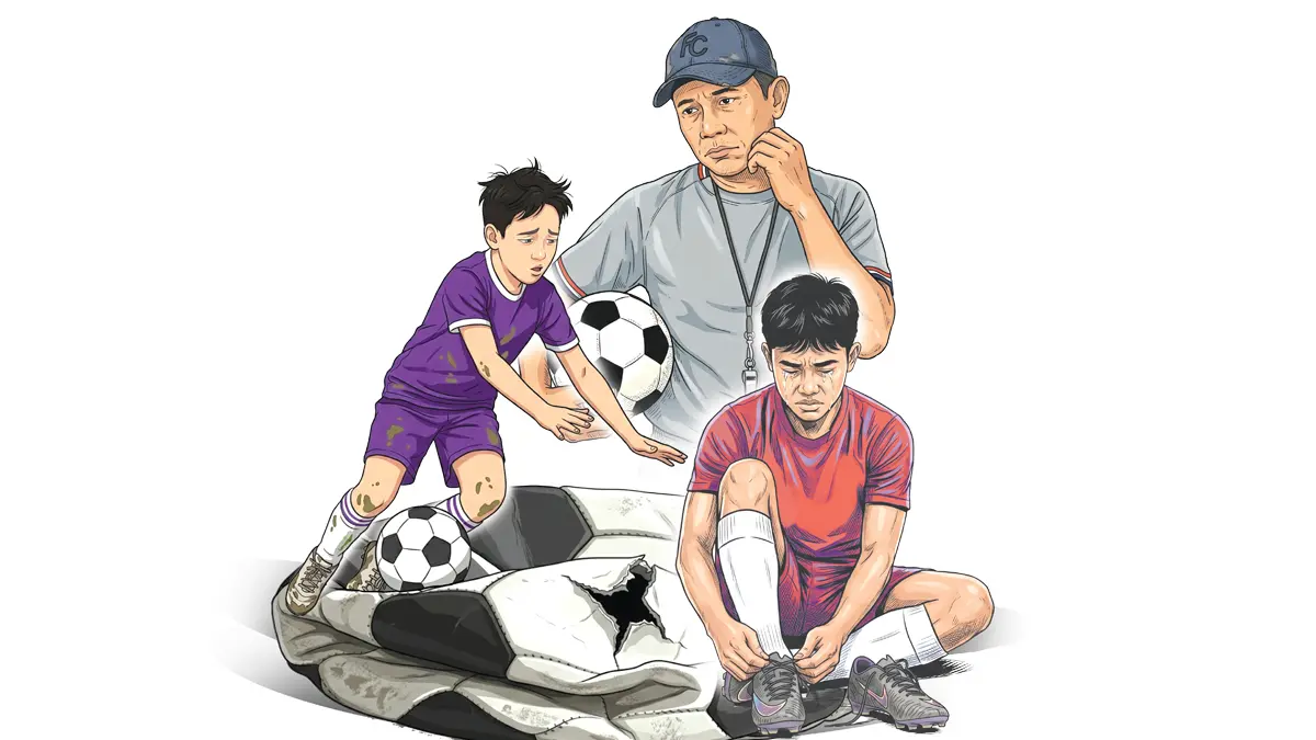 Ilustrasi pembinaan sepak bola usia dini. (Ilustrasi: Afrizal/JPRK)