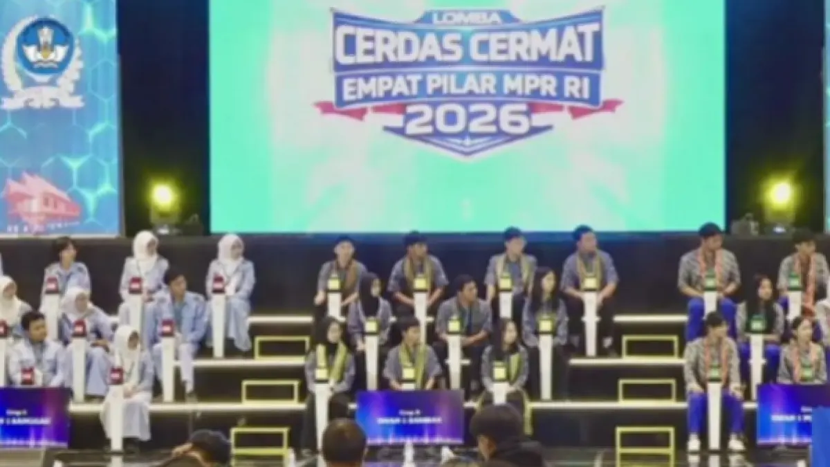 Final Lomba Cerdas Cermat Empat Pilar MPR RI 2026 tingkat Provinsi Kalimantan Barat di Pontianak, Sabtu (9/5/2026). (ANTARA/YouTube/MPRGOID/Fath Putra Mulya)
