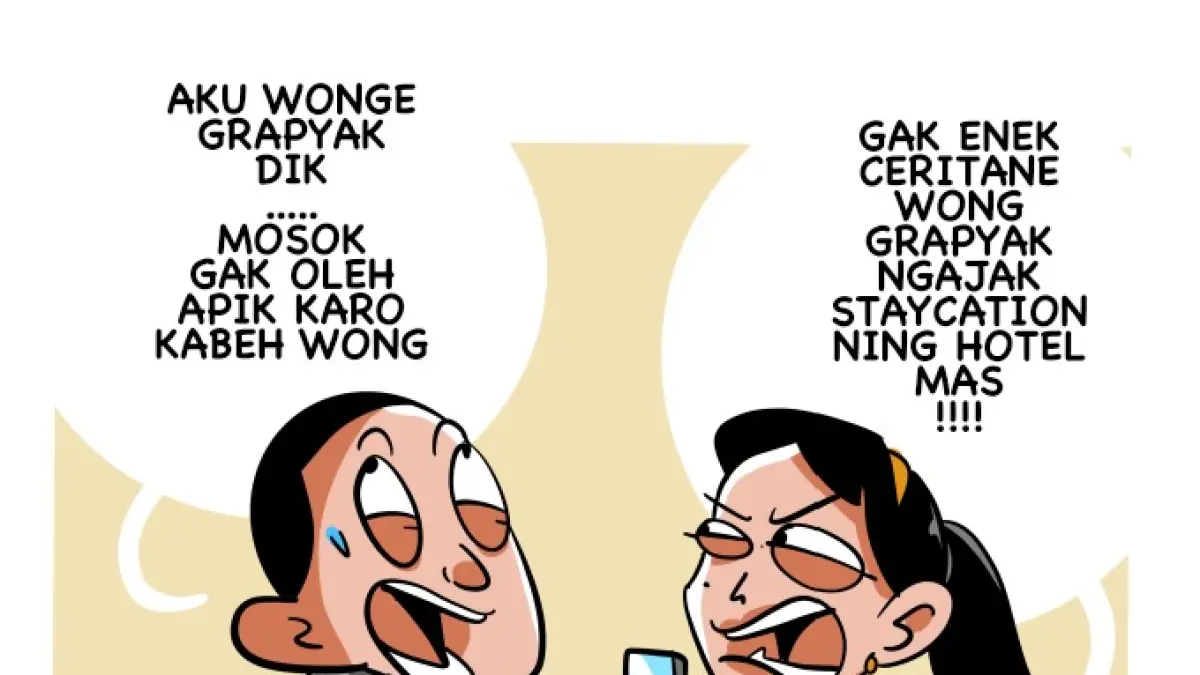 Ilustrasi Kang Dalbo mata jelalatan. (Afrizal Syaiful M/JPRK)