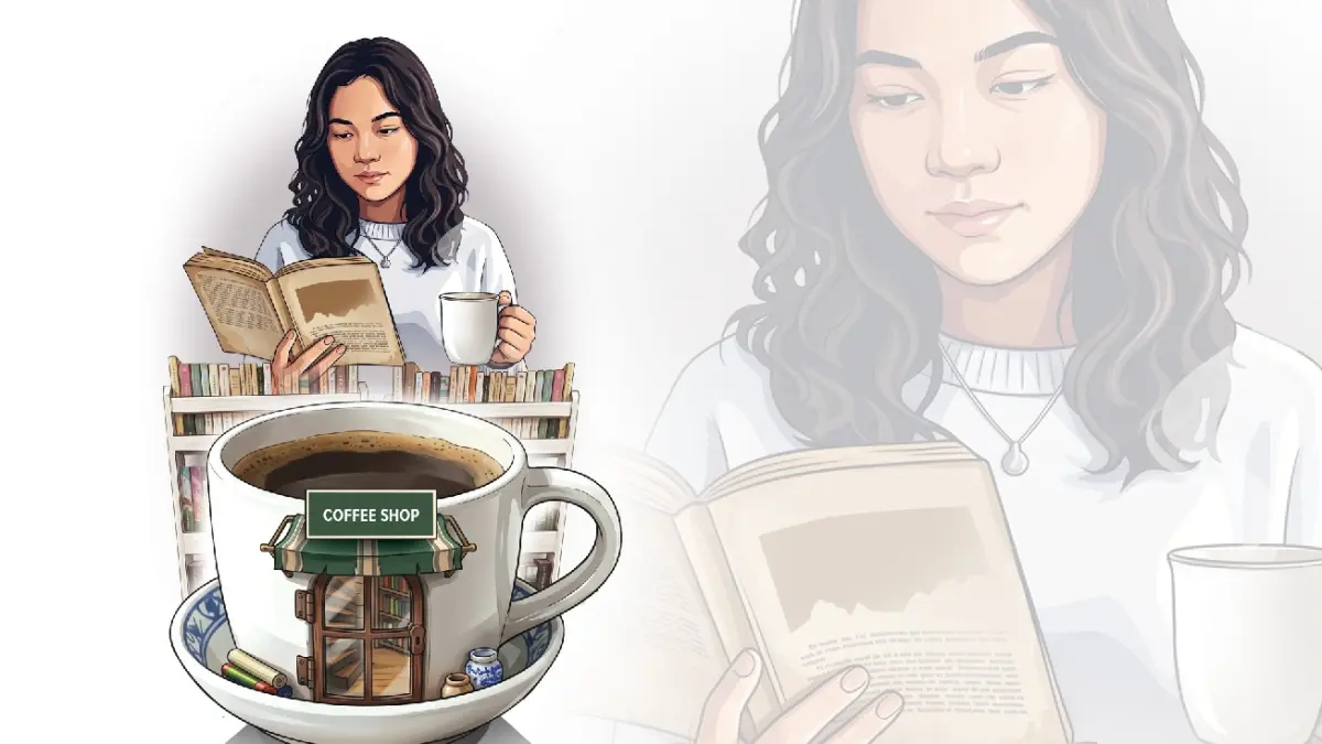 Ilustrasi kafe buku (Afrizal Syaiful M/JPRK).