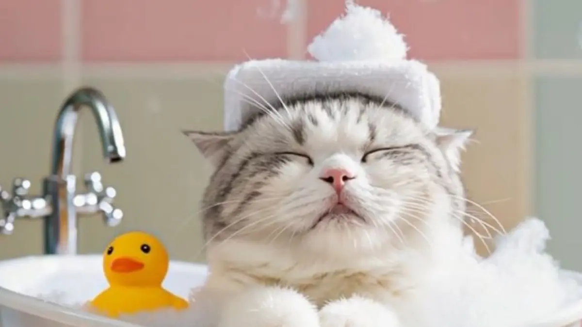 Tips memandikan kucing (Pinterest)