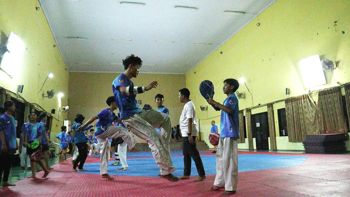 Atlet taekwondo Kota Kediri. (FOTO: Emilia/JPRK)