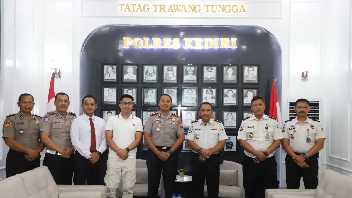 Kapolres Kediri bersama PJU menerima kunjungan dari Kalapas Kelas II A Kediri. 