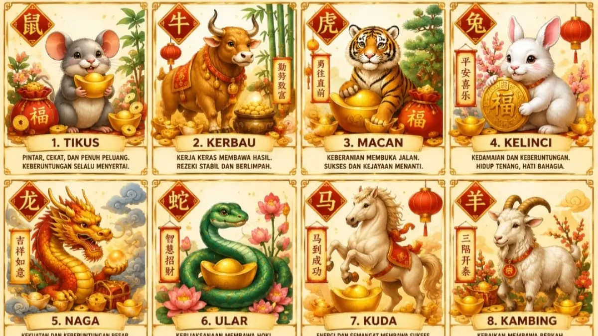 Ilustrasi 12 shio.