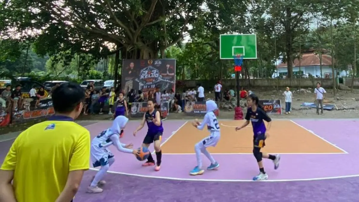 Kompetisi basket di Kabupaten Kediri.