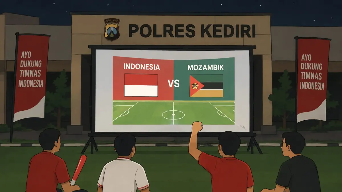 Ilustrasi nobar timnas Indonesia vs Mozambik.