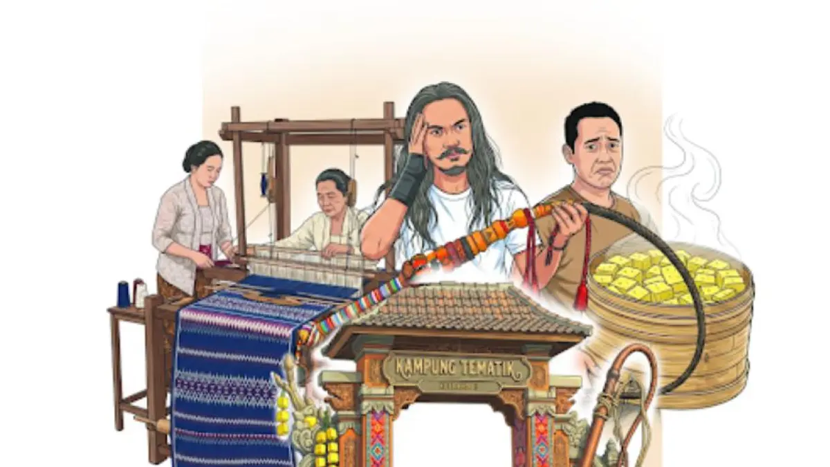 Ilustrasi Kampung Tematik Kota Kediri.