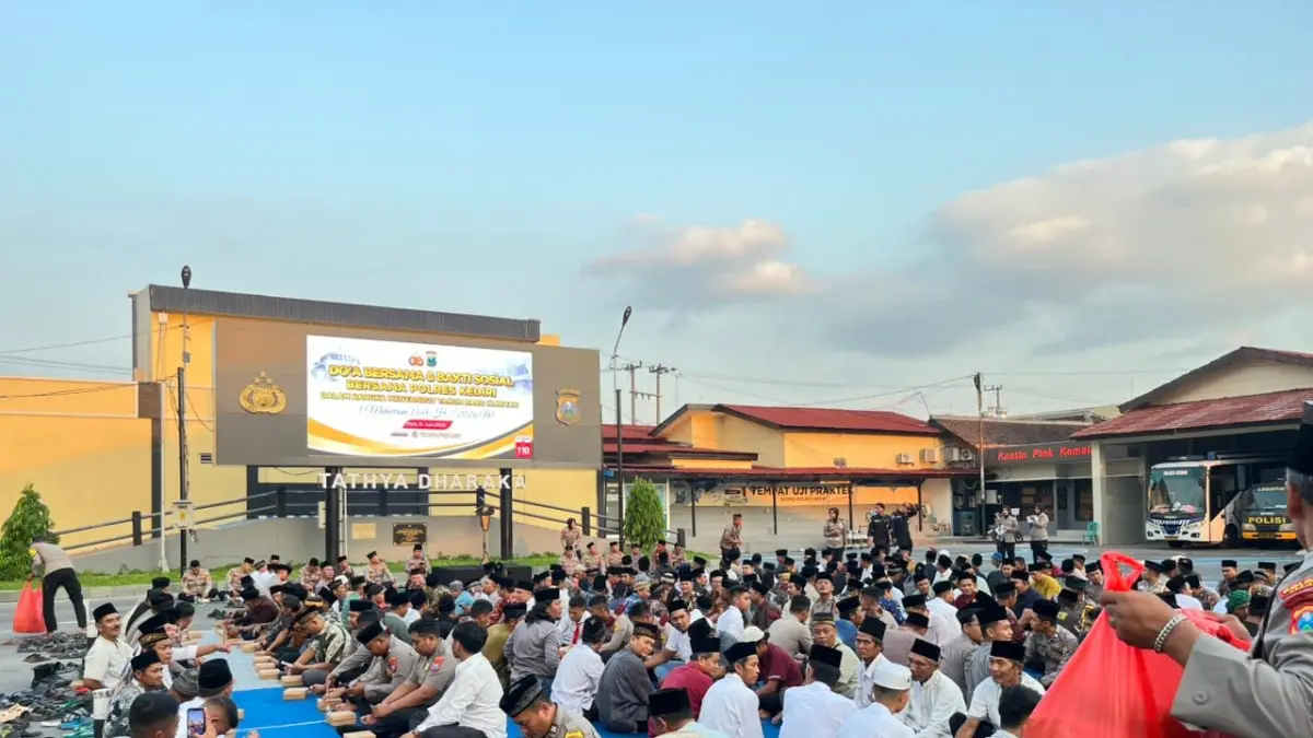 Suasana peringatan 1 Muharram di Mapolres Kediri. 