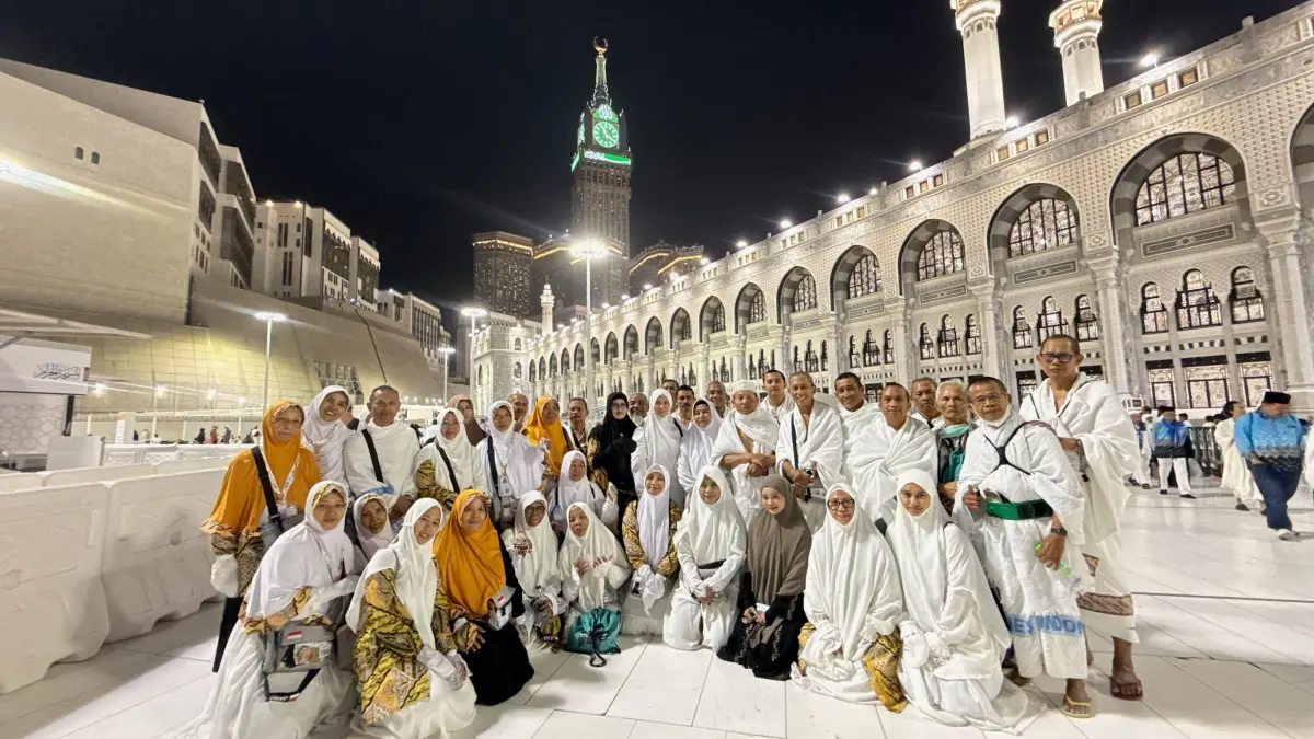 Para jemaah haji Kabupaten Kediri. (Foto Abdullah Rosyaad)