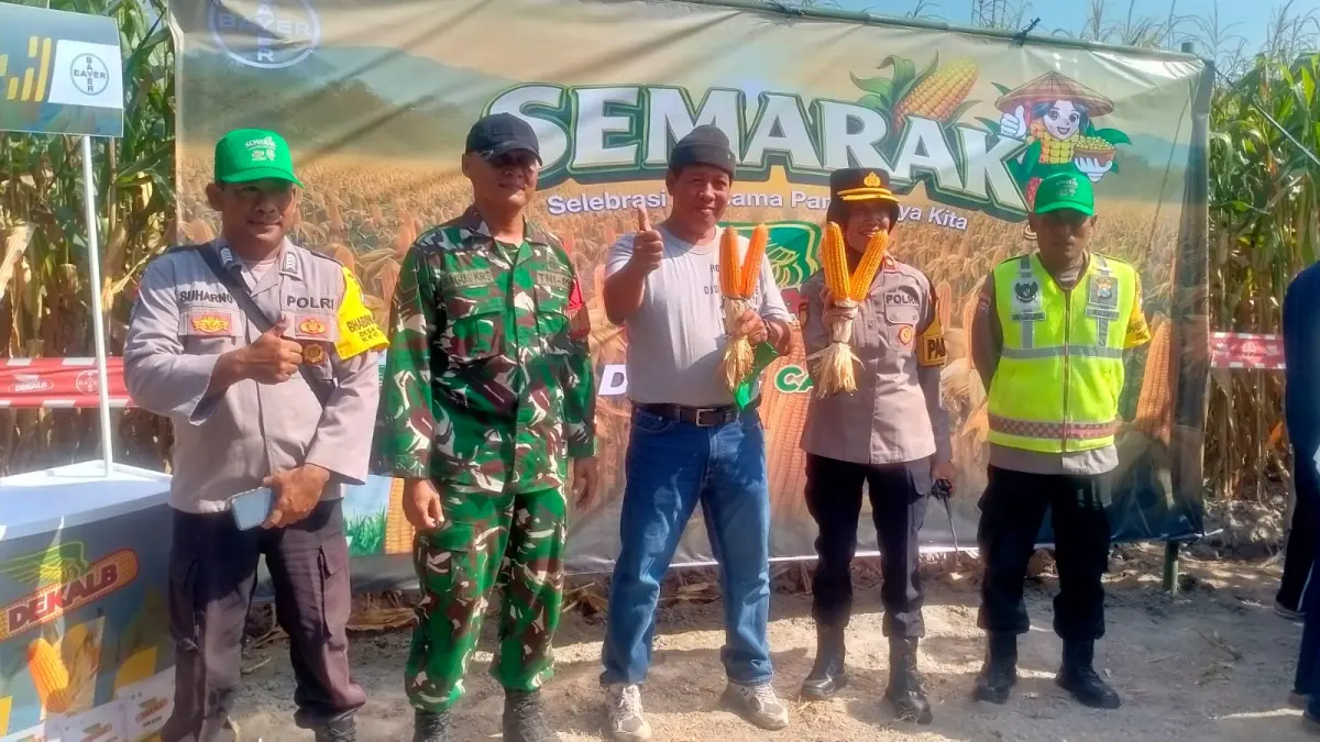 Kapolsek Papar Kompol Sriati yang ikut launcing jagung. 