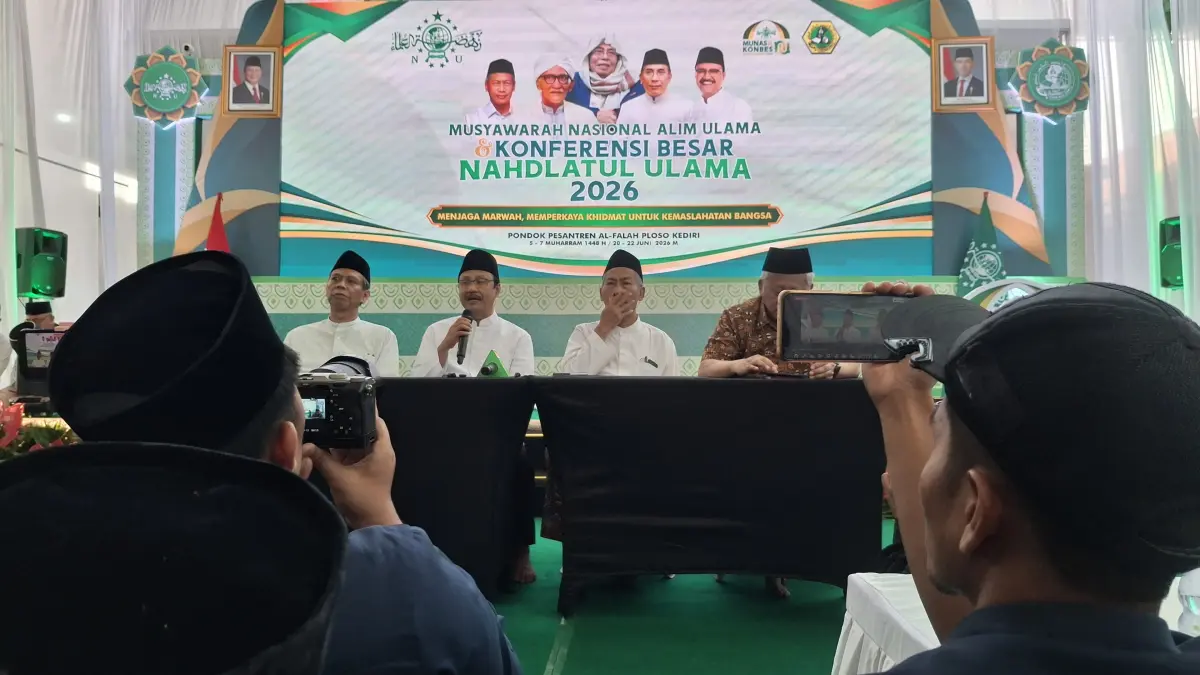 Jajaran pimpinan PBNU menjelaskan terkait Munas dan Konbes NU. (FOTO: Asad MS)