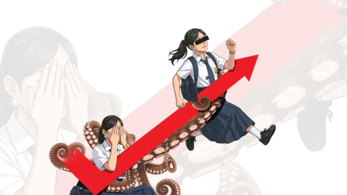 Ilustrasi kekerasan perempuan dan anak yang meningkat. (Ilustrator: Afrizal)