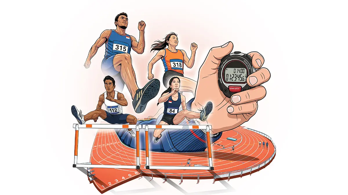 Ilustrasi olahraga atletik.