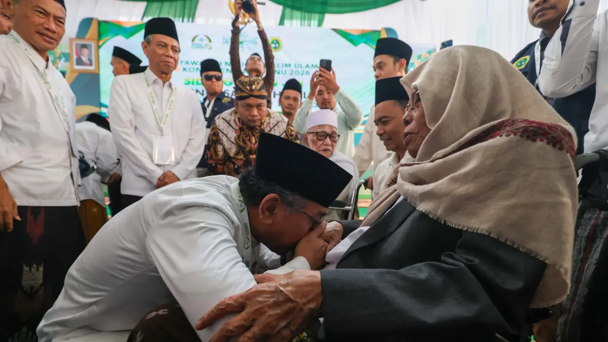 Suasana Penutupan Munas dan Konbes NU 2026 di Pondok Pesantren Al Falah, Ploso, Mojo, Kabupaten Kediri, Senin (22/6). 