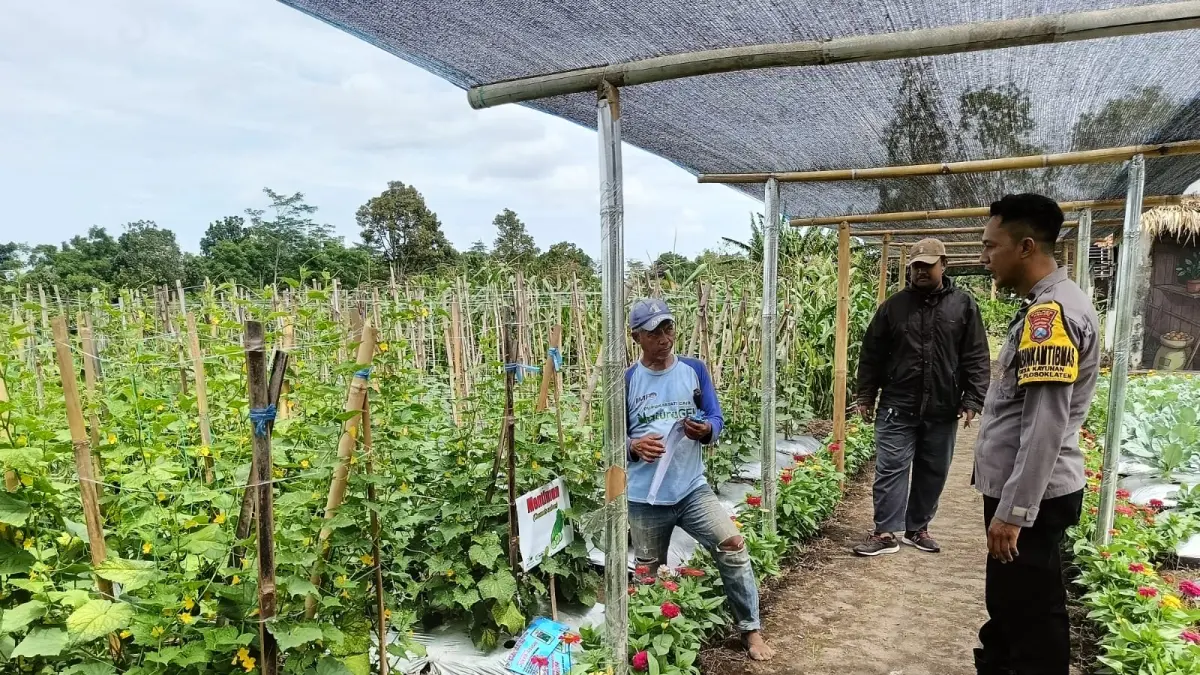 Polisi melakukan pendampingan petani.