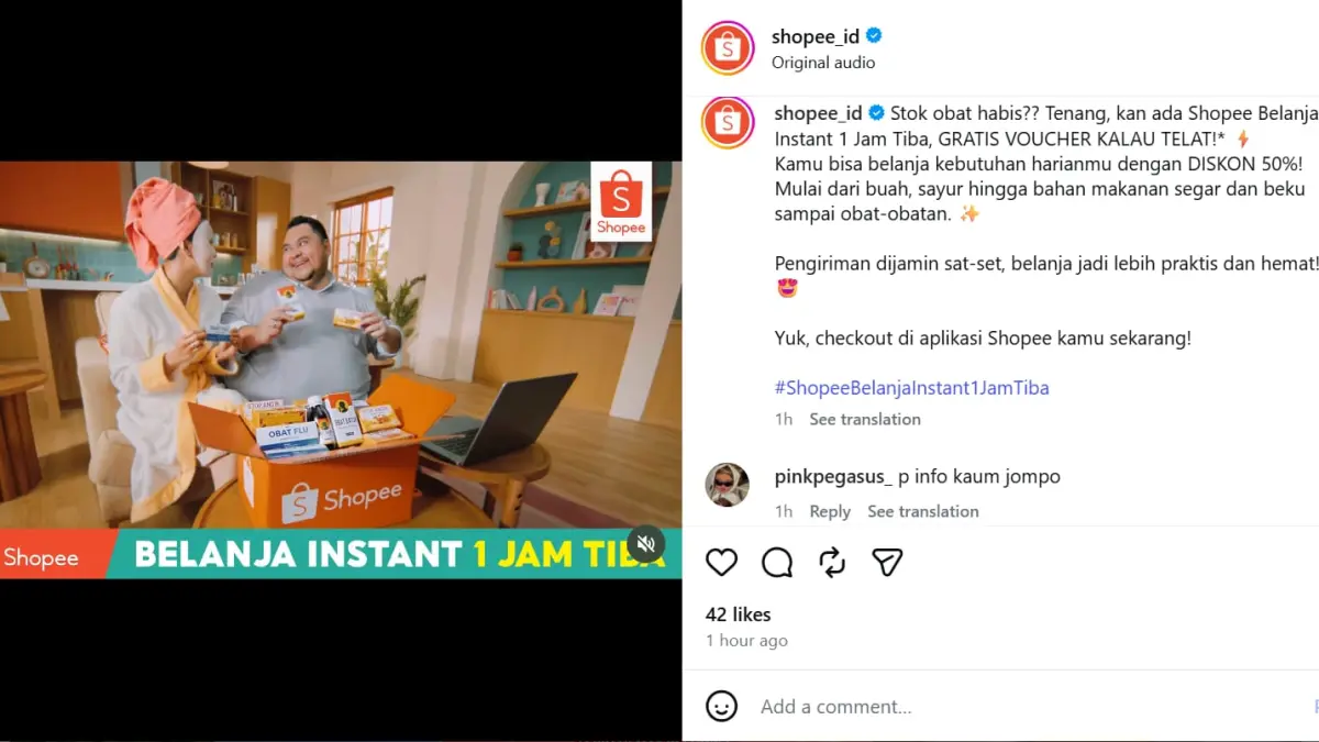 Belanja Instant 1 Jam Tiba
