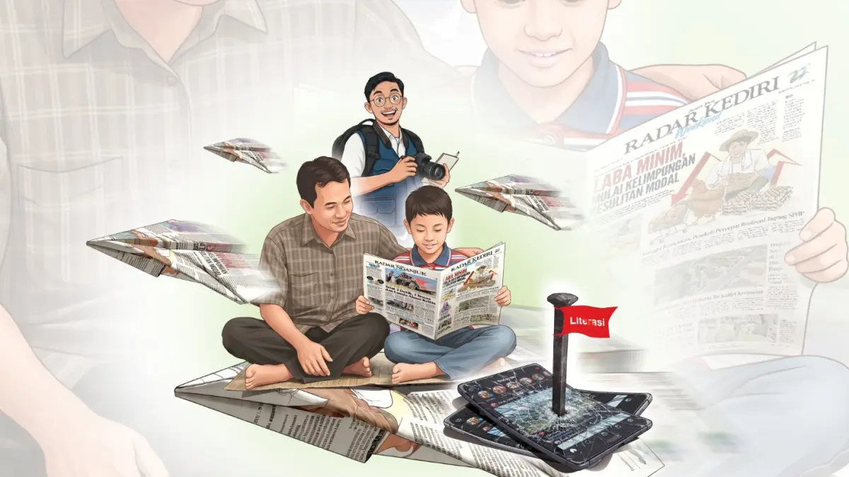 Anak muda dan literasi. (Ilustrator: Afrizal)