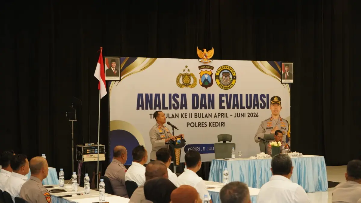 Analisa dan Evaluasi Triwulan II Polres Kediri (Sumber Foto : Humas Polres Kediri)