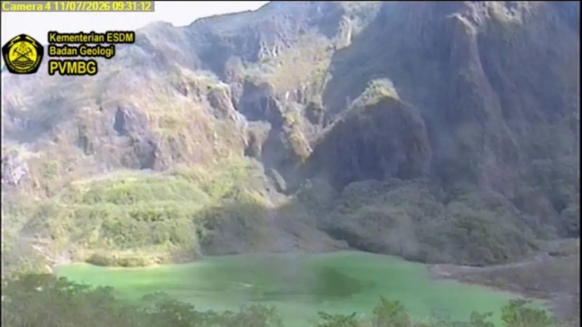 Kondisi pemantauan Gunung Kelud oleh PVMBG.