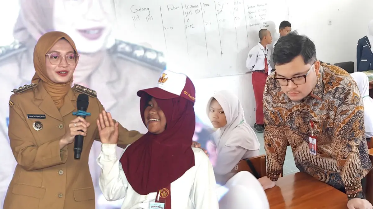Dua pemimpin Kediri Raya mengecek pelaksanaan hari pertama MPLS, Senin (13/7). Wali Kota Kediri Vinanda Prameswati cek hari pertama mobilisasi siswa Sekolah Rakyat Kota Kediri. Sedangkan Bupati Kediri Hanindhito Himawan Pramana pantau pelaksanaan MPLS di SMPN 2 Ngasem. 