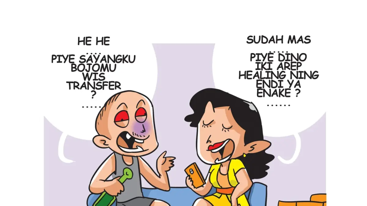 ilustrasi kebo nyusu bojo. (Afrizal Syaiful M/JPRK)