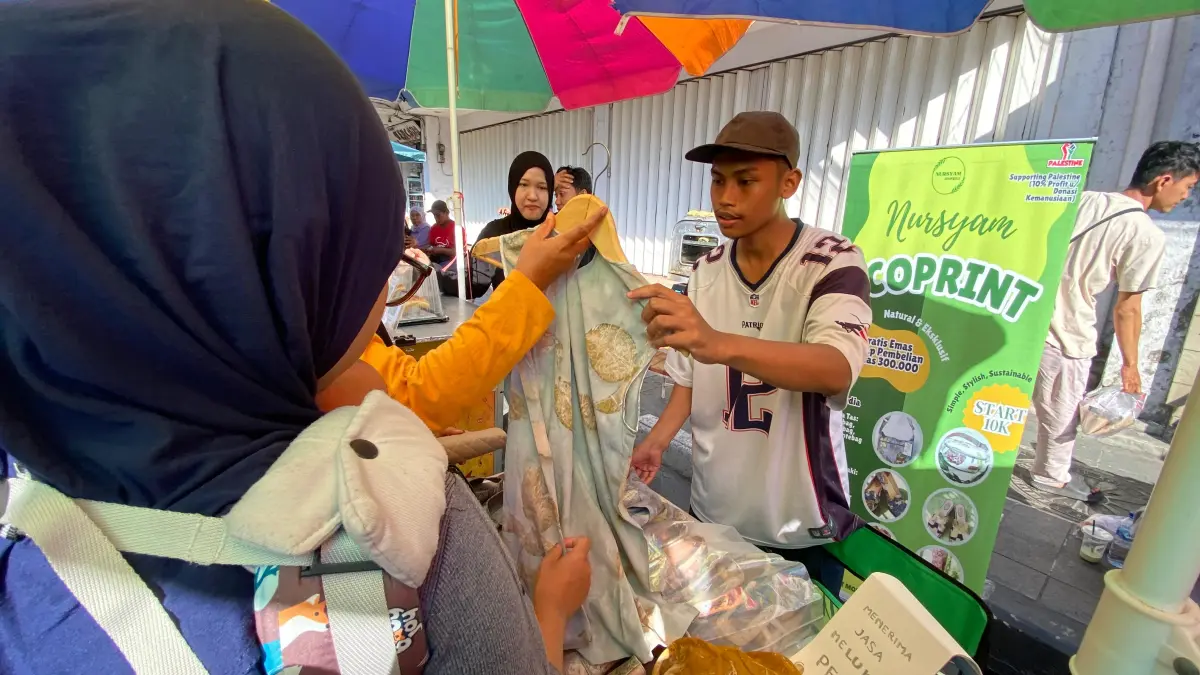 Ecoprint yang berhasil menjual produknya hingga Finlandia. (Hilda Nurmala Risani/JPRK)