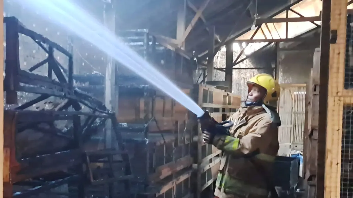 Petugas damkar saat lakukan penanganan (Foto Damkar Kabupaten Kediri)
